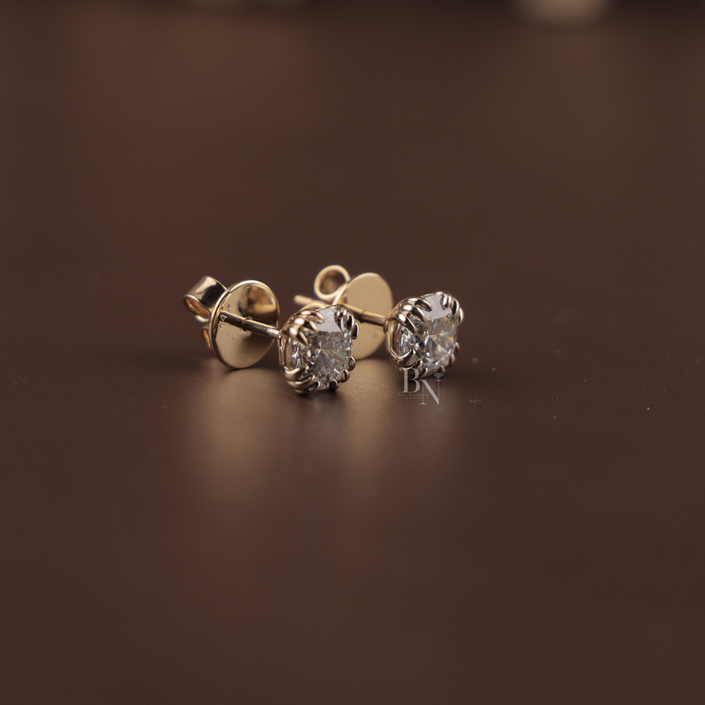 2ctw Round Lab Grown Diamond Stud Earrings | 14K White Gold | 8 Prong Crown Setting | IGI Certified | Type IIa | Luxury Anniversary Gift