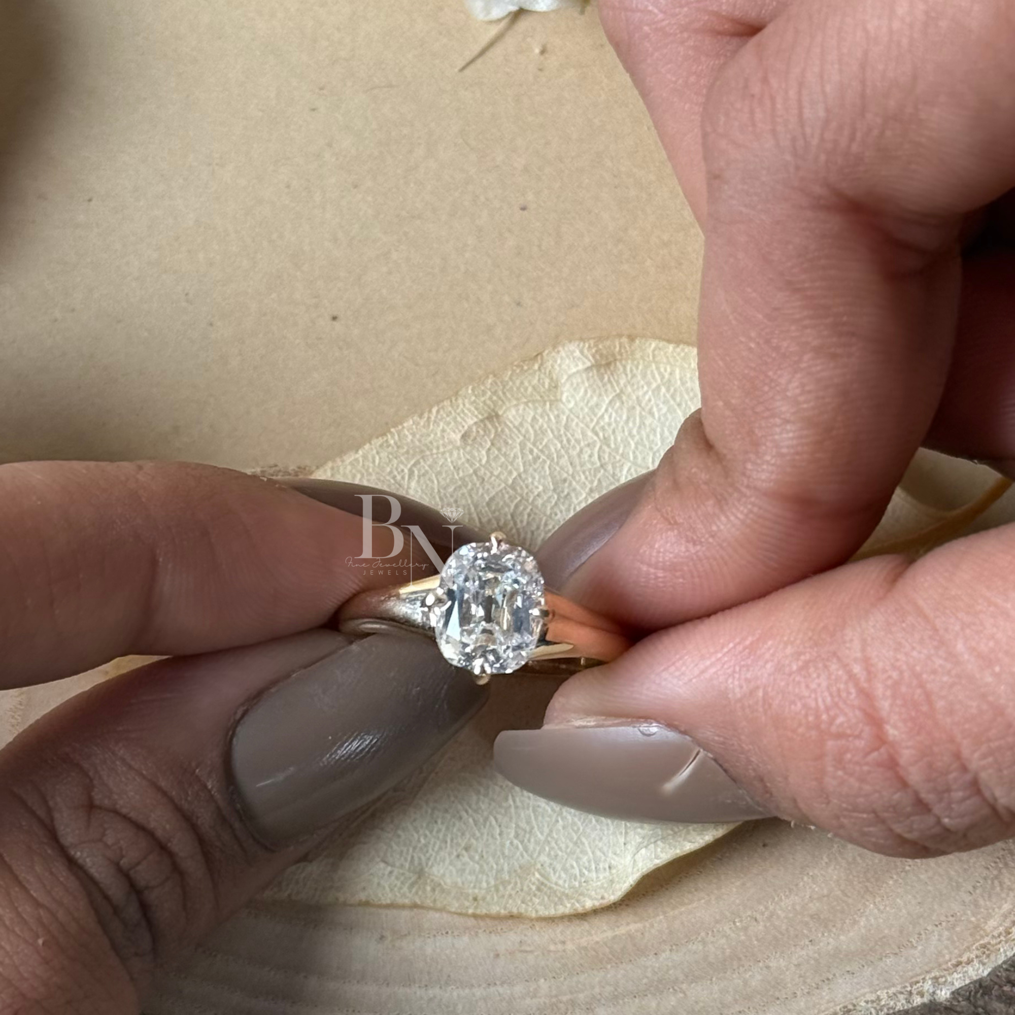 2ct Old Mine Cushion Lab Grown Diamond Engagement Ring | 14K Yellow Gold Vintage Solitaire | Antique Cushion | Type IIa IGI Certified