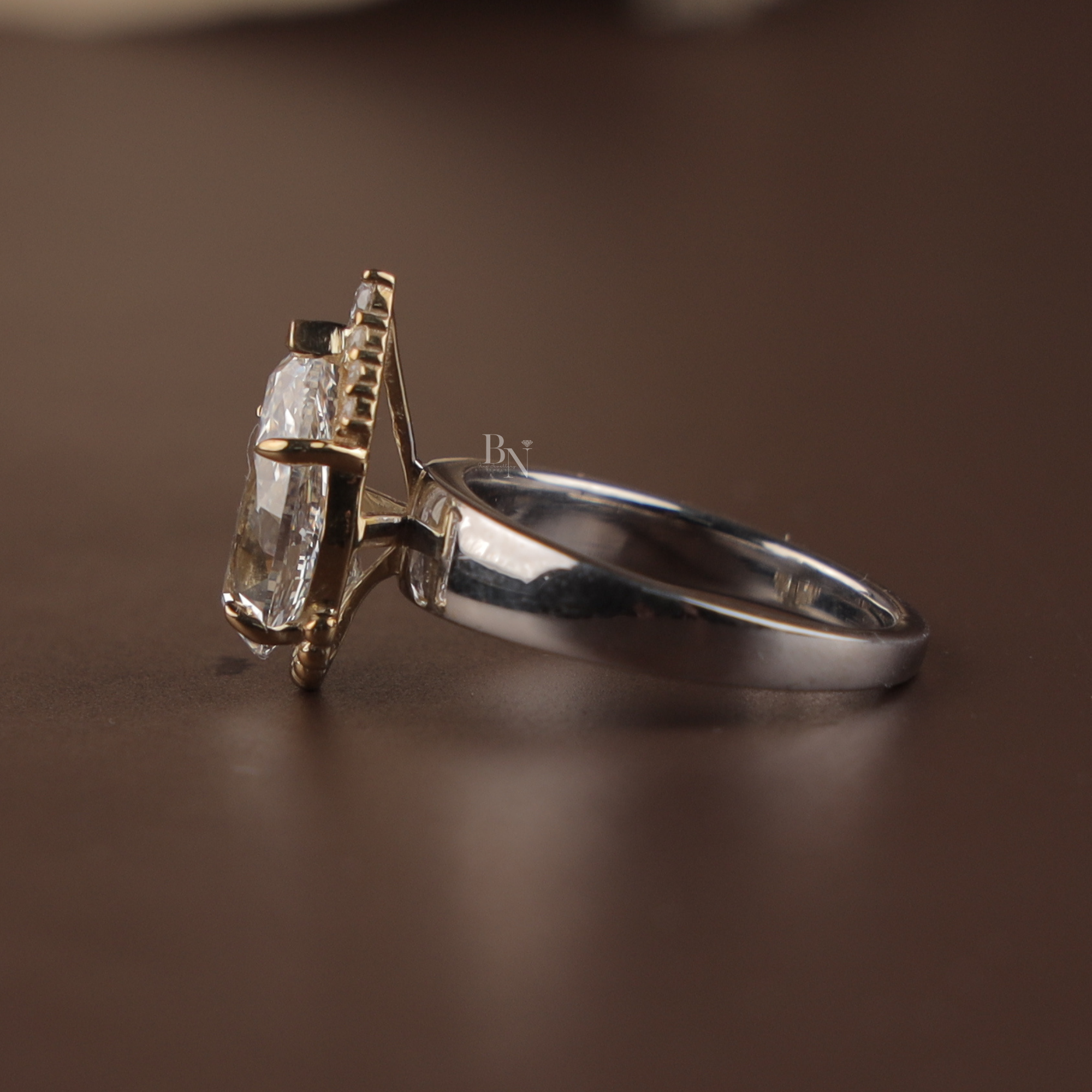 2.5ct Pear Cut Lab Grown Diamond Engagement Ring | Hidden Halo Bridal Set | 14K White Gold Pave Band | IGI Certified Pear Solitaire Ring