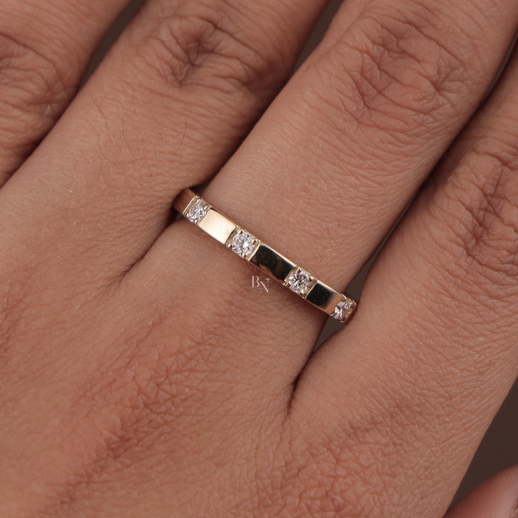 2 Carat Marquise Lab Diamond Bridal Set | Modern Wedding Set with Matte Gold Flush Set Band | Yellow Gold | IGI Certified Lab Diamond