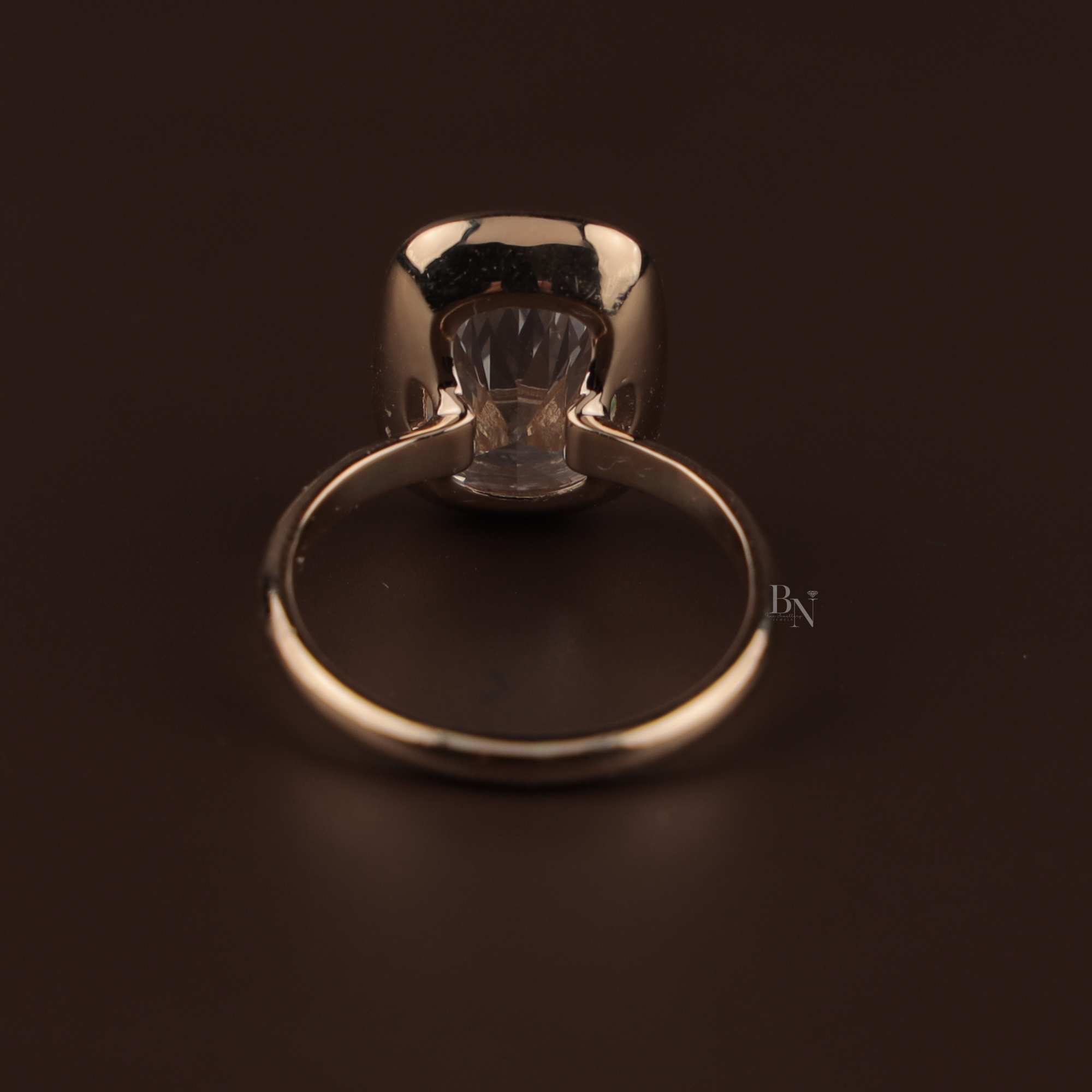 7ct Cushion Lab Grown Diamond Engagement Ring | Modern Bezel Set Ring | 14K Yellow Gold Solitaire | IGI Certified | Statement Bridal Ring