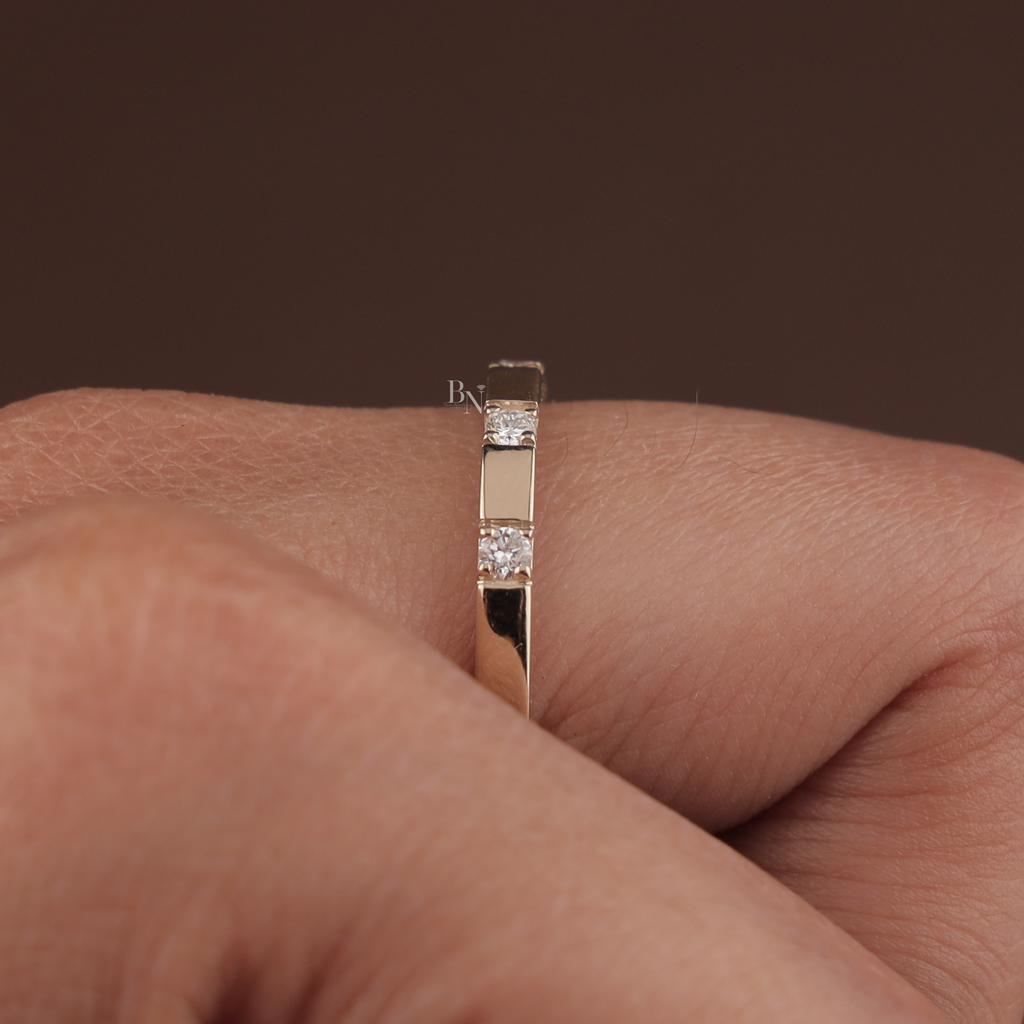 2 Carat Marquise Lab Diamond Bridal Set | Modern Wedding Set with Matte Gold Flush Set Band | Yellow Gold | IGI Certified Lab Diamond