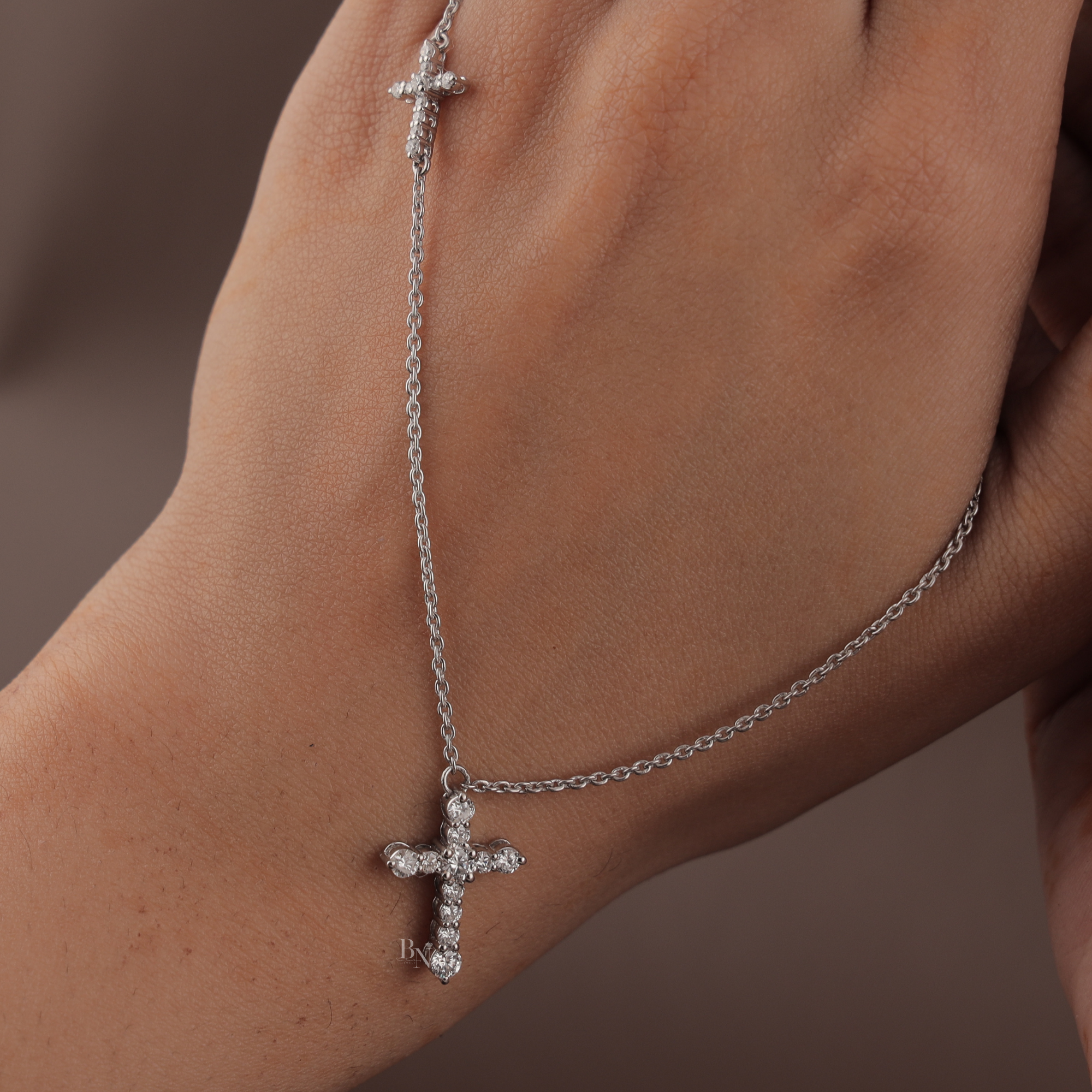 2ctw Round Lab Grown Diamond Cross Necklace | 14K Yellow Gold Double Cross Pendant | Religious Fine Jewellery |  Anniversary Gift