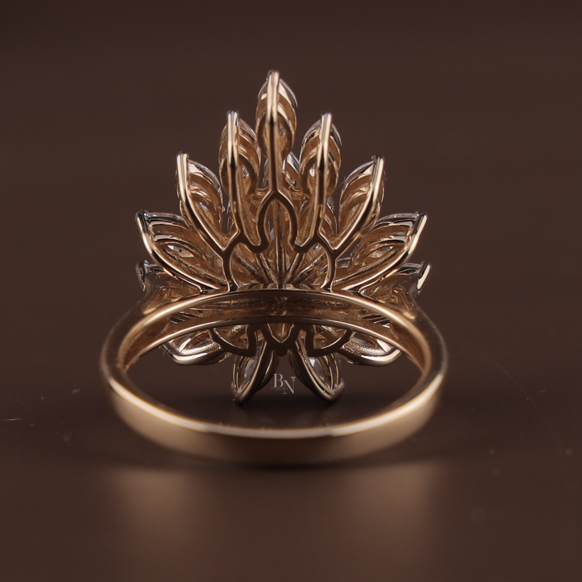 2ctw Marquise Lab Grown Diamond Statement Ring | 14K Yellow Gold Cluster Ring | Unique Sunburst Bridal Band | IGI Certified Lab Diamond |
