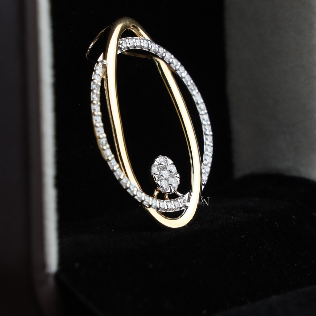 1.50ctw Oval Lab Grown Diamond Necklace Set | 14K Gold Interlocking Circle Pendant | Diamond Halo Earrings | Anniversary Gift (ONLY PENDANT)