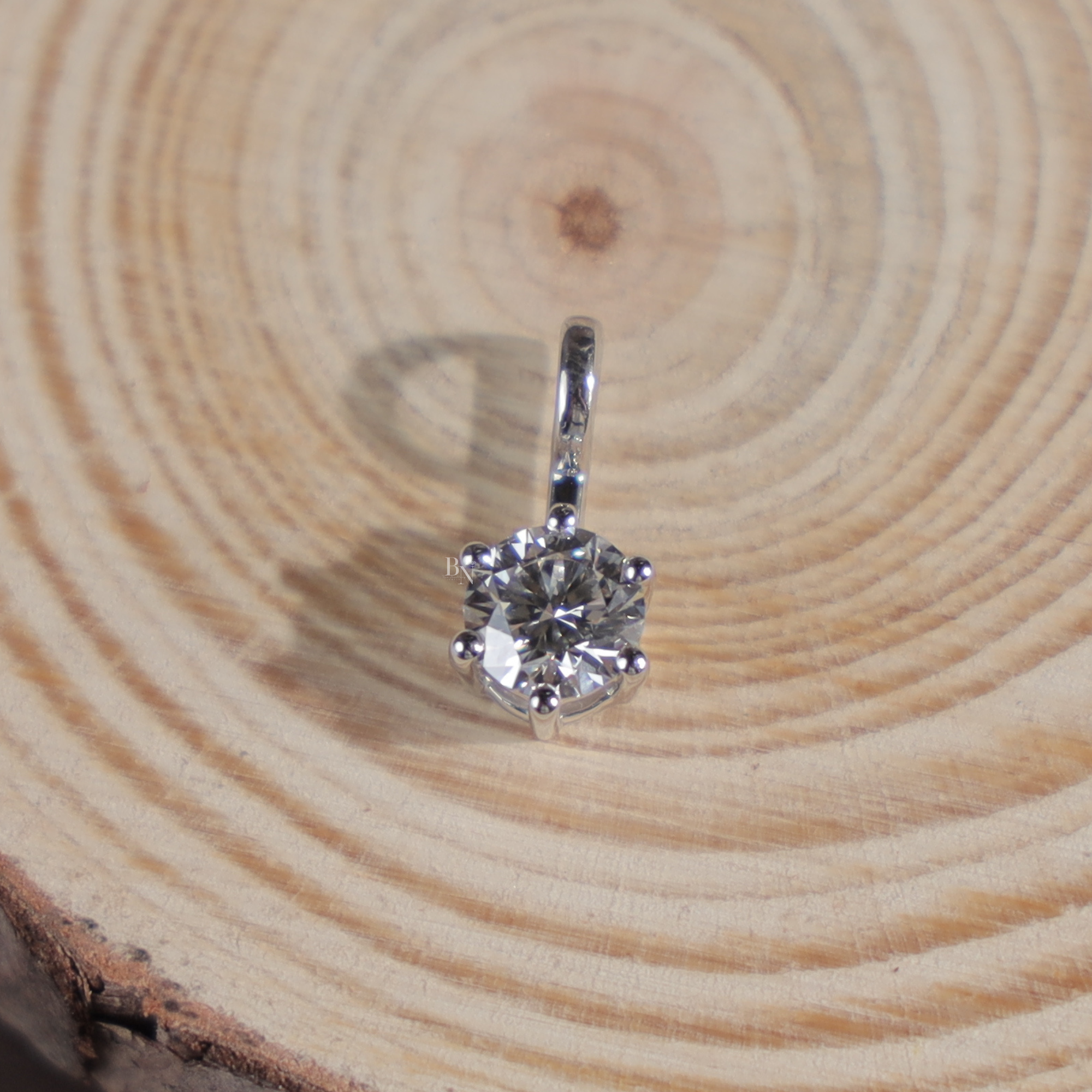 Round Brilliant Cut Lab Grown Diamond Necklace | 14K White Gold Solitaire Pendant | Minimalist Bridal Jewelry | Ethical Diamond Gift