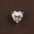 Heart-shaped moissanite solitaire pendant featuring a 6 carat brilliant cut stone in a 14k yellow gold three-prong setting, displaying maximum rainbow fire, kaleidoscopic brilliance, and high refractive sparkle.