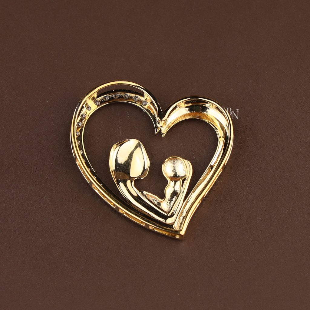 Mother and Baby Heart Pendant | Motherhood Necklace | New Mom Gift | Fine Jewelry for Her | Family Love Pendant(Only Pendant)