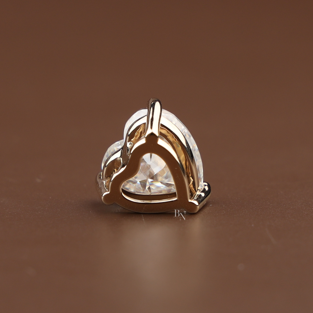 6ct Heart Cut Moissanite Pendant | 14K Yellow Gold Solitaire Necklace | Brilliant Fire Sparkle | Handmade Fine Jewelry |(ONLY PENDANT)