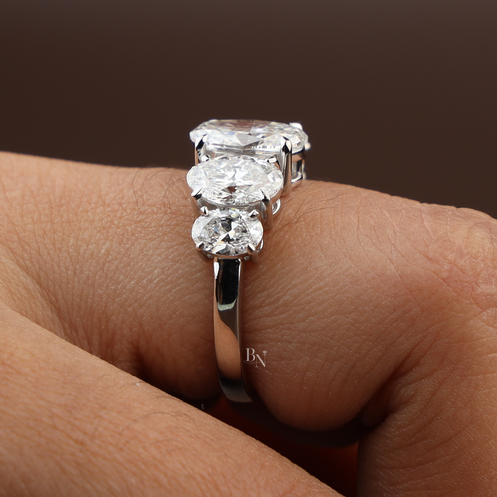 1.50CT Oval Lab Grown Diamond Five Stone Ring | Anniversary Band | Oval Cut Lab Diamond Wedding Ring | Bridal | 5 Stone
