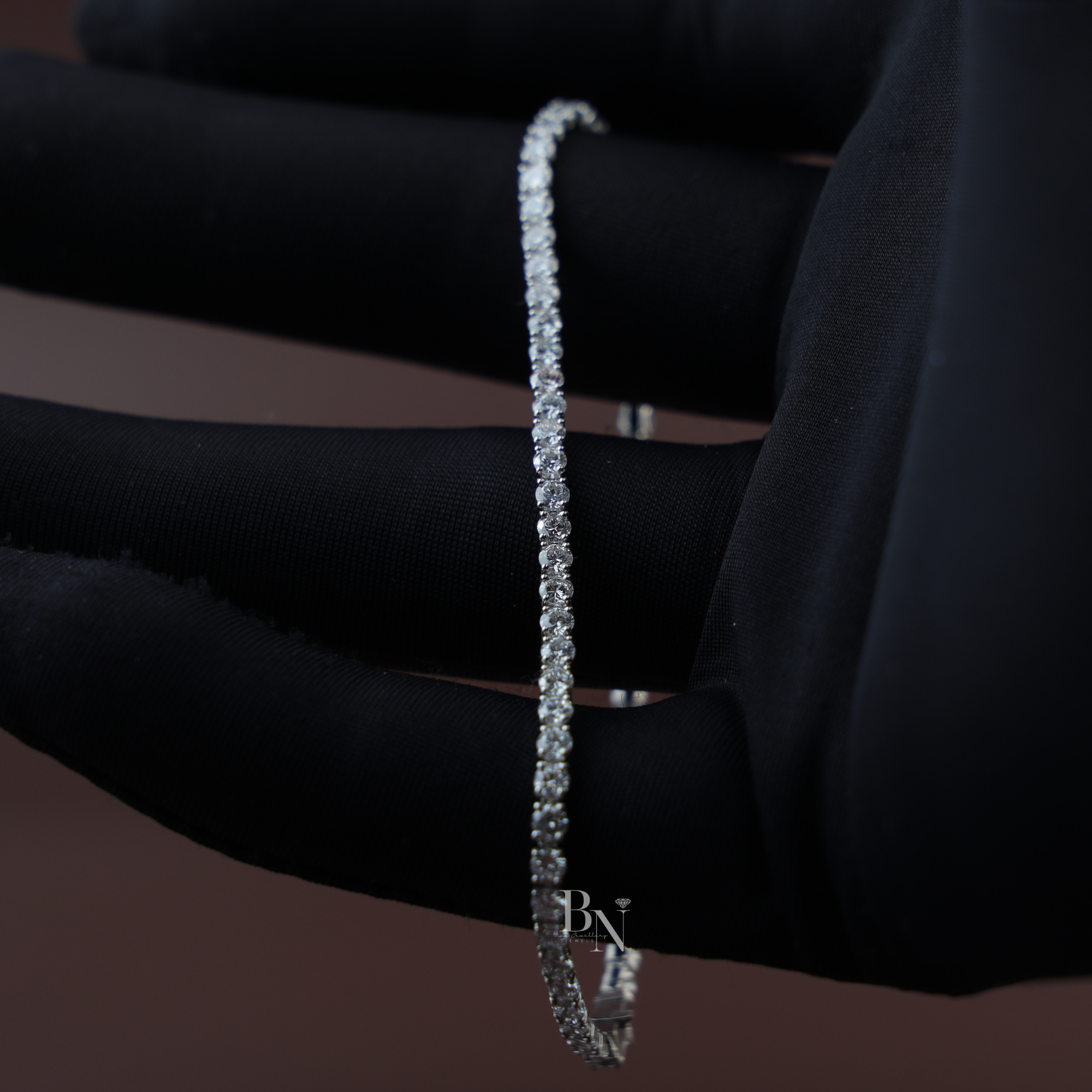4ctw Round Lab Diamond Tennis Bracelet, 14K White Gold Inline Wedding Bracelet, Classic Bridal Diamond Jewelry, Anniversary Gift for Her