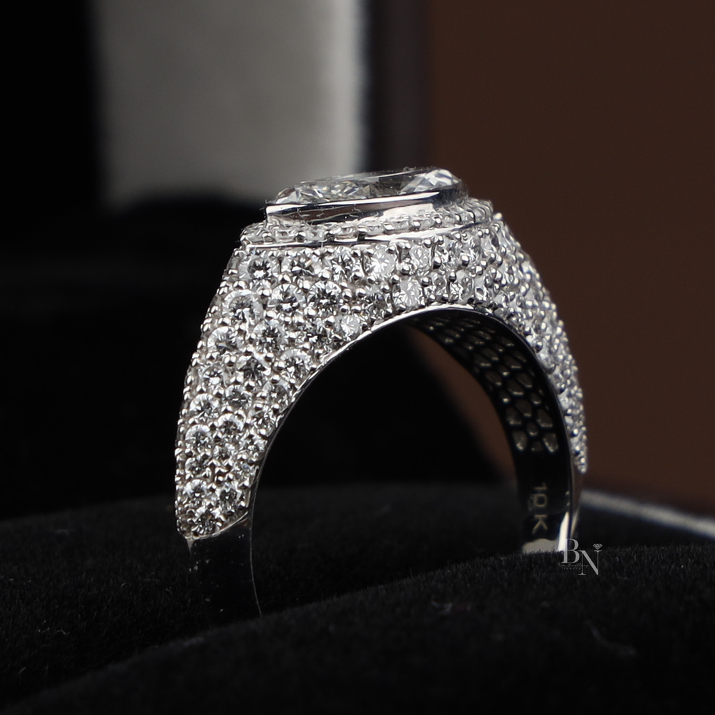 2ct Marquise Lab Grown Diamond Engagement Ring | Hidden Halo Pave Band | 14K White Gold Cathedral Ring | IGI Certified