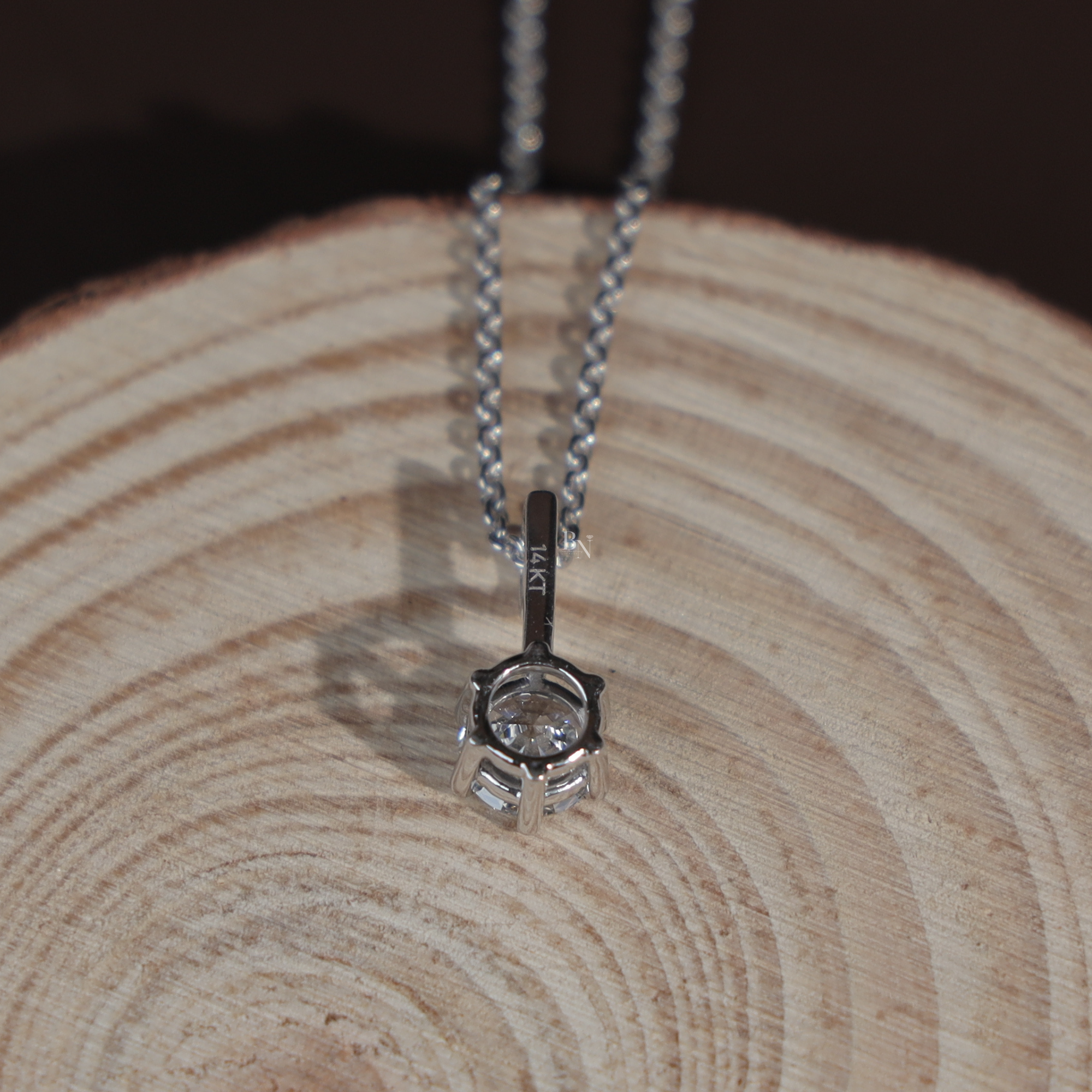 Round Brilliant Cut Lab Grown Diamond Necklace | 14K White Gold Solitaire Pendant | Minimalist Bridal Jewelry | Ethical Diamond Gift