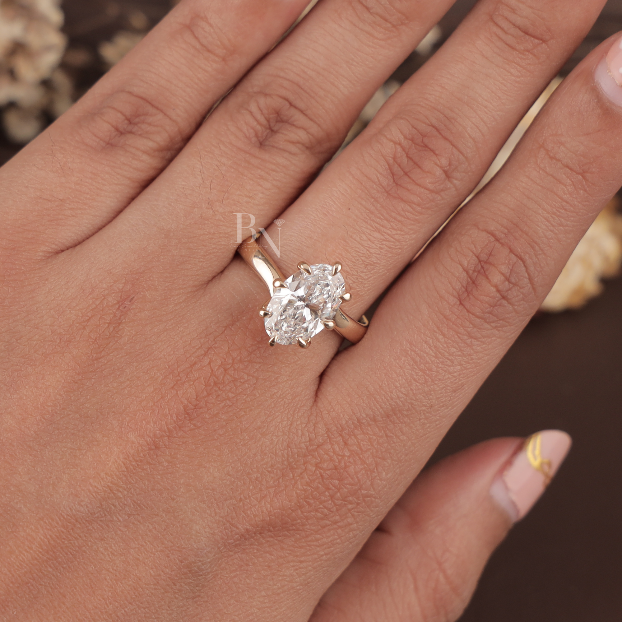 2.5ct Oval Lab Grown Diamond Engagement Ring | IGI Certified Tulip Cathedral Setting | 14K Solid Gold Double Claw Prong | Fine Jewelry