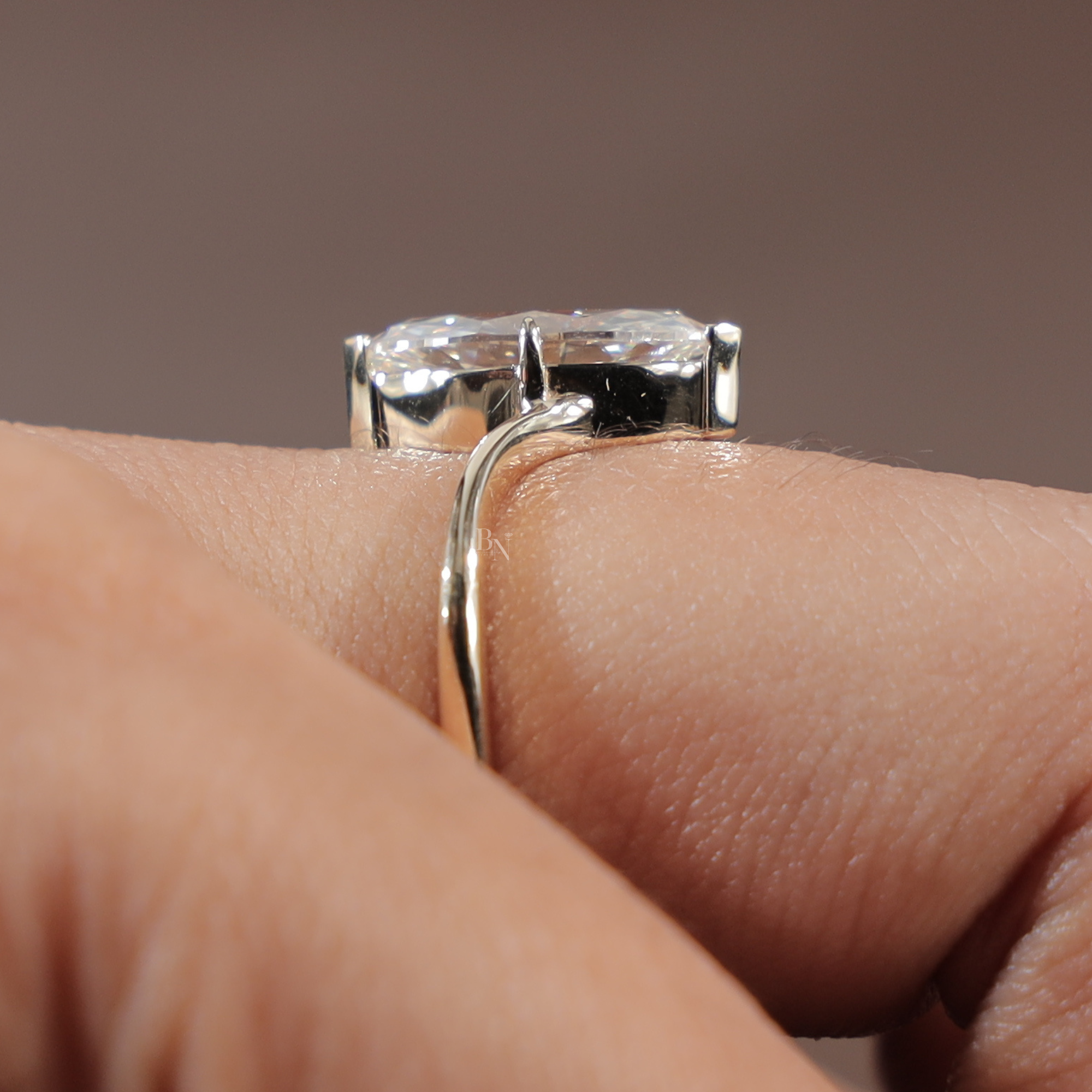 1.5 Carat Marquise Lab Grown Diamond Engagement Ring | Hidden Halo Solitaire | 14K Solid White Gold | Cathedral Pave Bridal Ring |