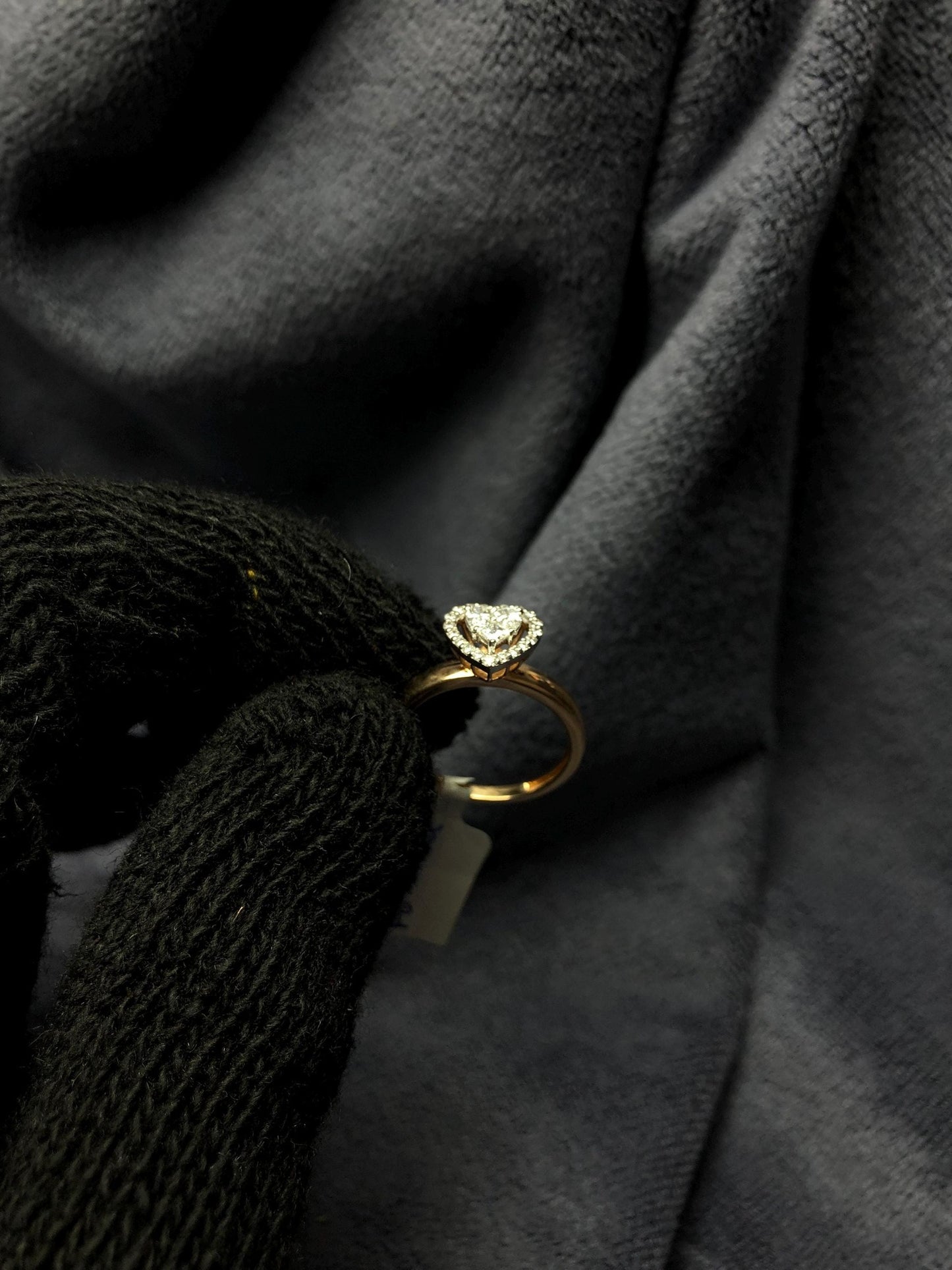 14K Solid Rose Gold Heart-Shaped Diamond Ring For Women – 0.45ct Lab-Grown Diamond ring – Engagement/Promise Gift