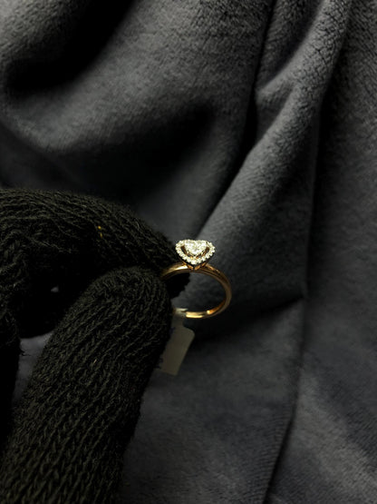 14K Solid Rose Gold Heart-Shaped Diamond Ring For Women – 0.45ct Lab-Grown Diamond ring – Engagement/Promise Gift