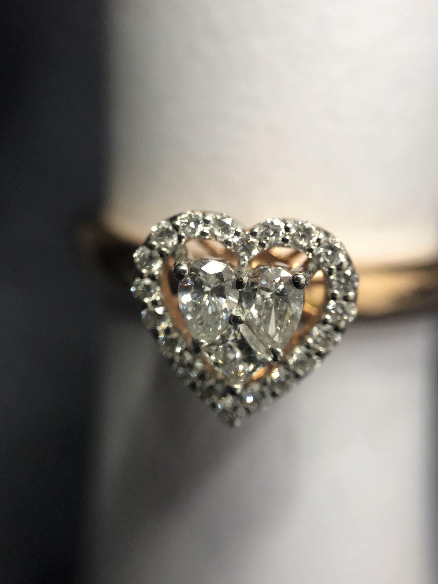 14K Solid Rose Gold Heart-Shaped Diamond Ring For Women – 0.45ct Lab-Grown Diamond ring – Engagement/Promise Gift