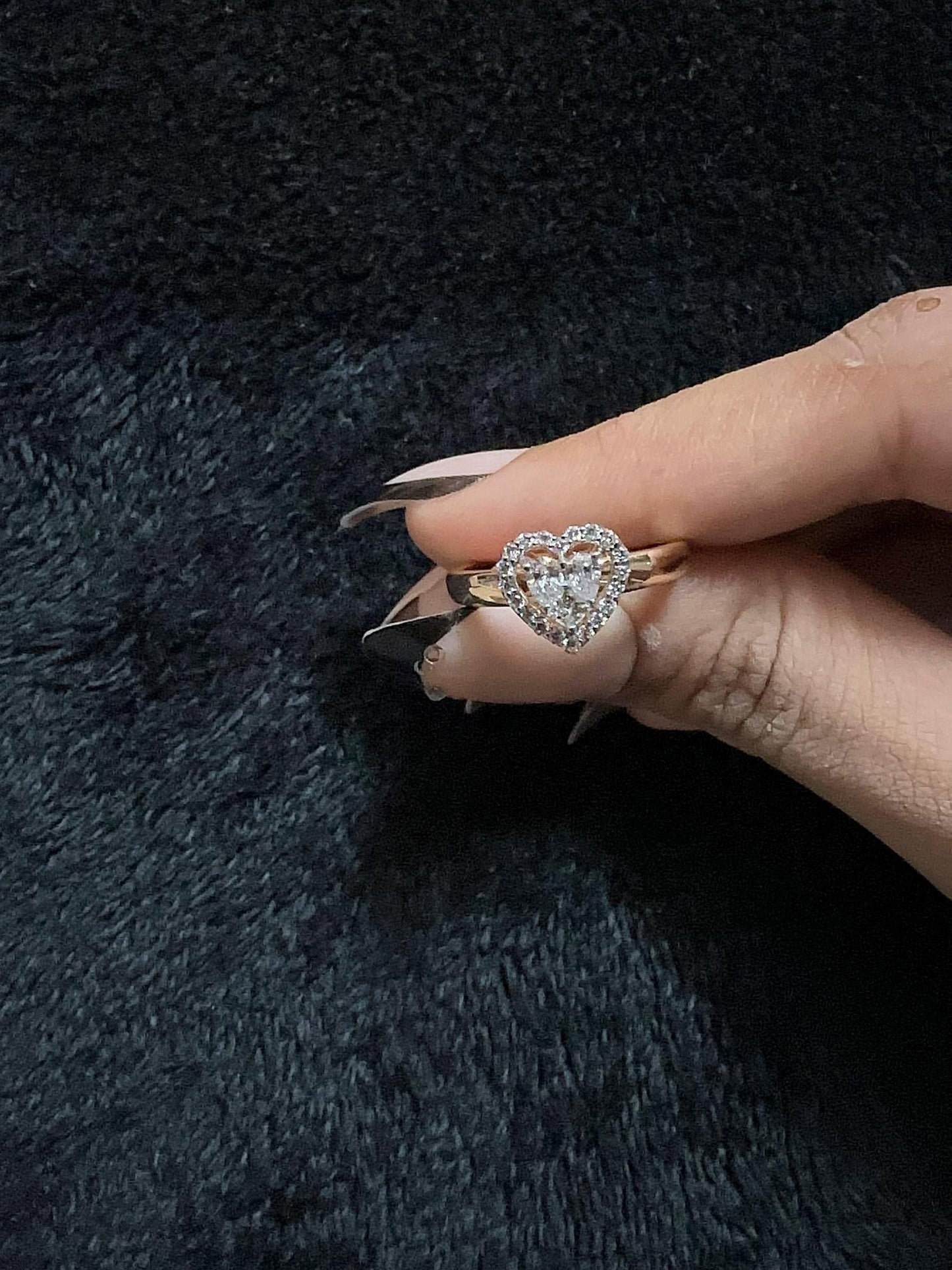 14K Solid Rose Gold Heart-Shaped Diamond Ring For Women – 0.45ct Lab-Grown Diamond ring – Engagement/Promise Gift