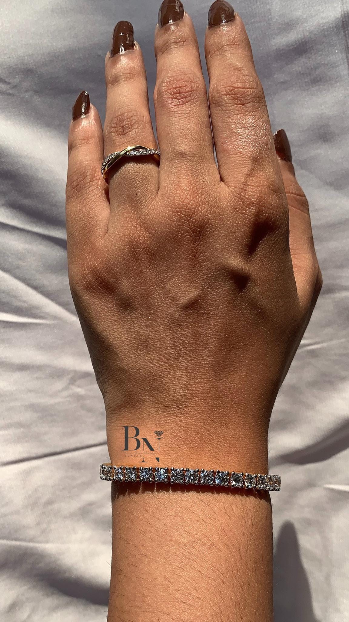 10 Carat Diamond Tennis Bracelet 14k Gold | IGI Certified Lab Diamond | Classic Bridal Wedding Bracelet | Anniversary Gift for Wife