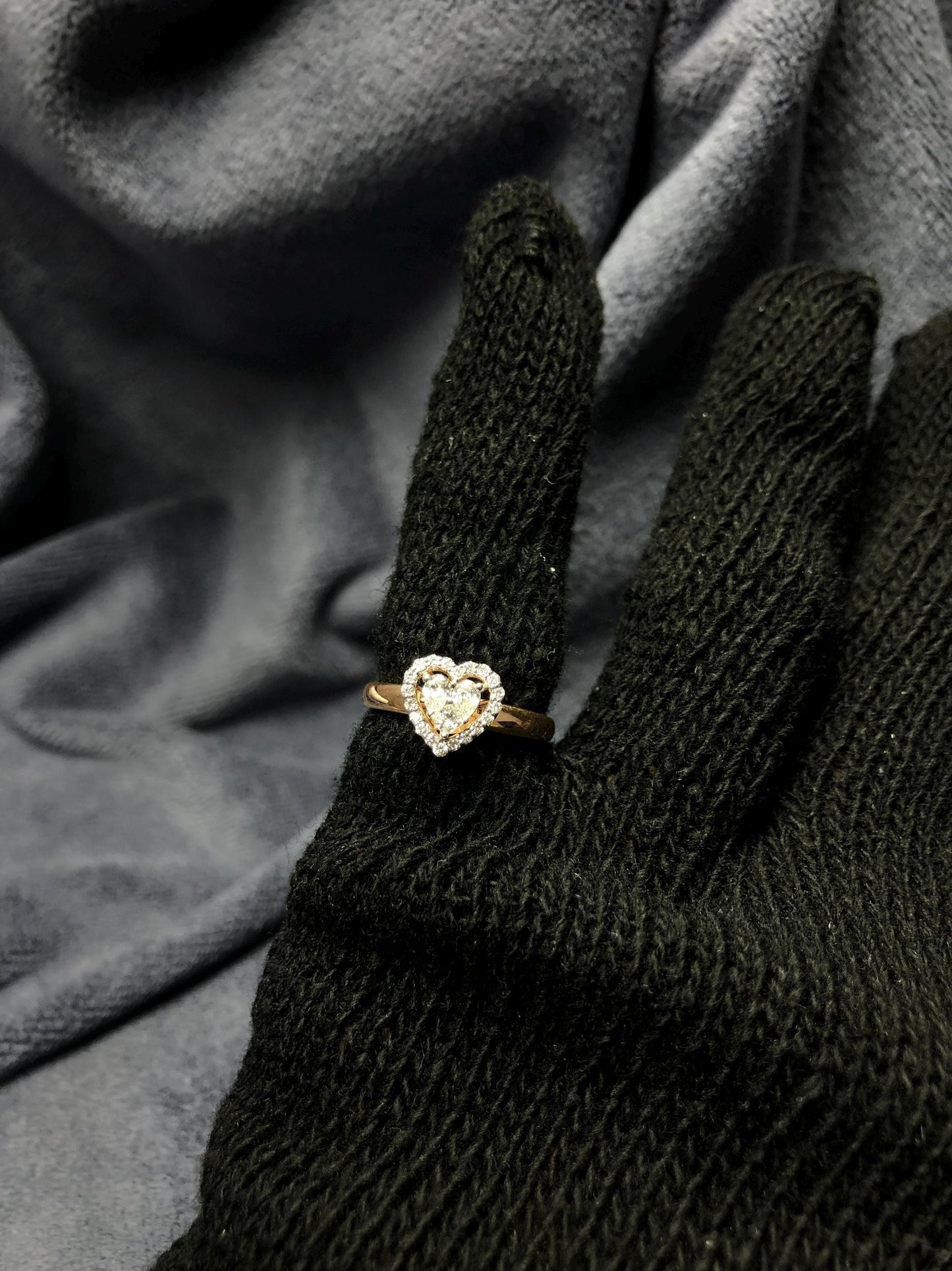 14K Solid Rose Gold Heart-Shaped Diamond Ring For Women – 0.45ct Lab-Grown Diamond ring – Engagement/Promise Gift