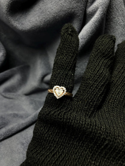 14K Solid Rose Gold Heart-Shaped Diamond Ring For Women – 0.45ct Lab-Grown Diamond ring – Engagement/Promise Gift