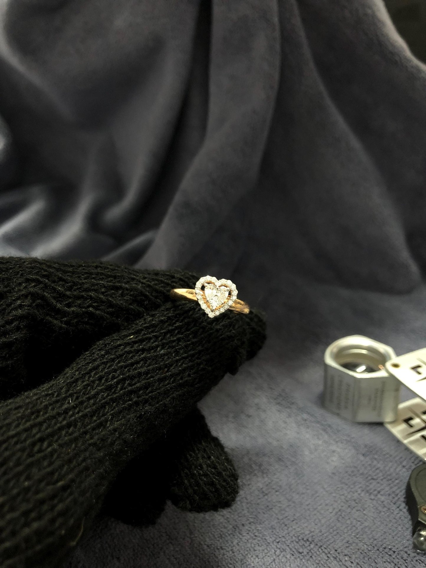 14K Solid Rose Gold Heart-Shaped Diamond Ring For Women – 0.45ct Lab-Grown Diamond ring – Engagement/Promise Gift