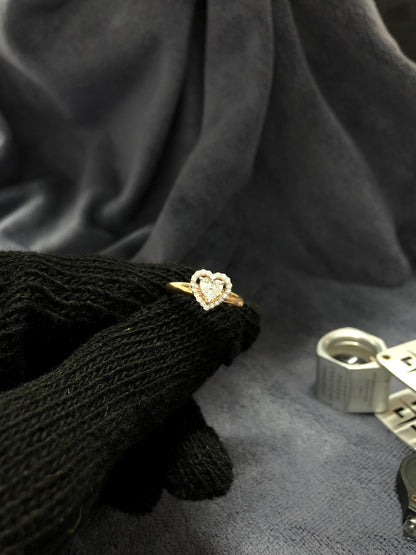 14K Solid Rose Gold Heart-Shaped Diamond Ring For Women – 0.45ct Lab-Grown Diamond ring – Engagement/Promise Gift