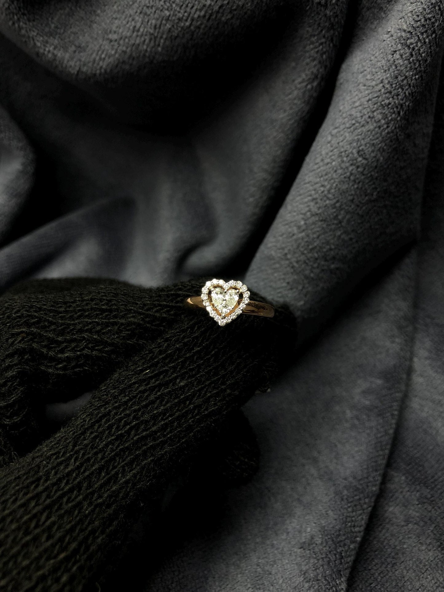 14K Solid Rose Gold Heart-Shaped Diamond Ring For Women – 0.45ct Lab-Grown Diamond ring – Engagement/Promise Gift