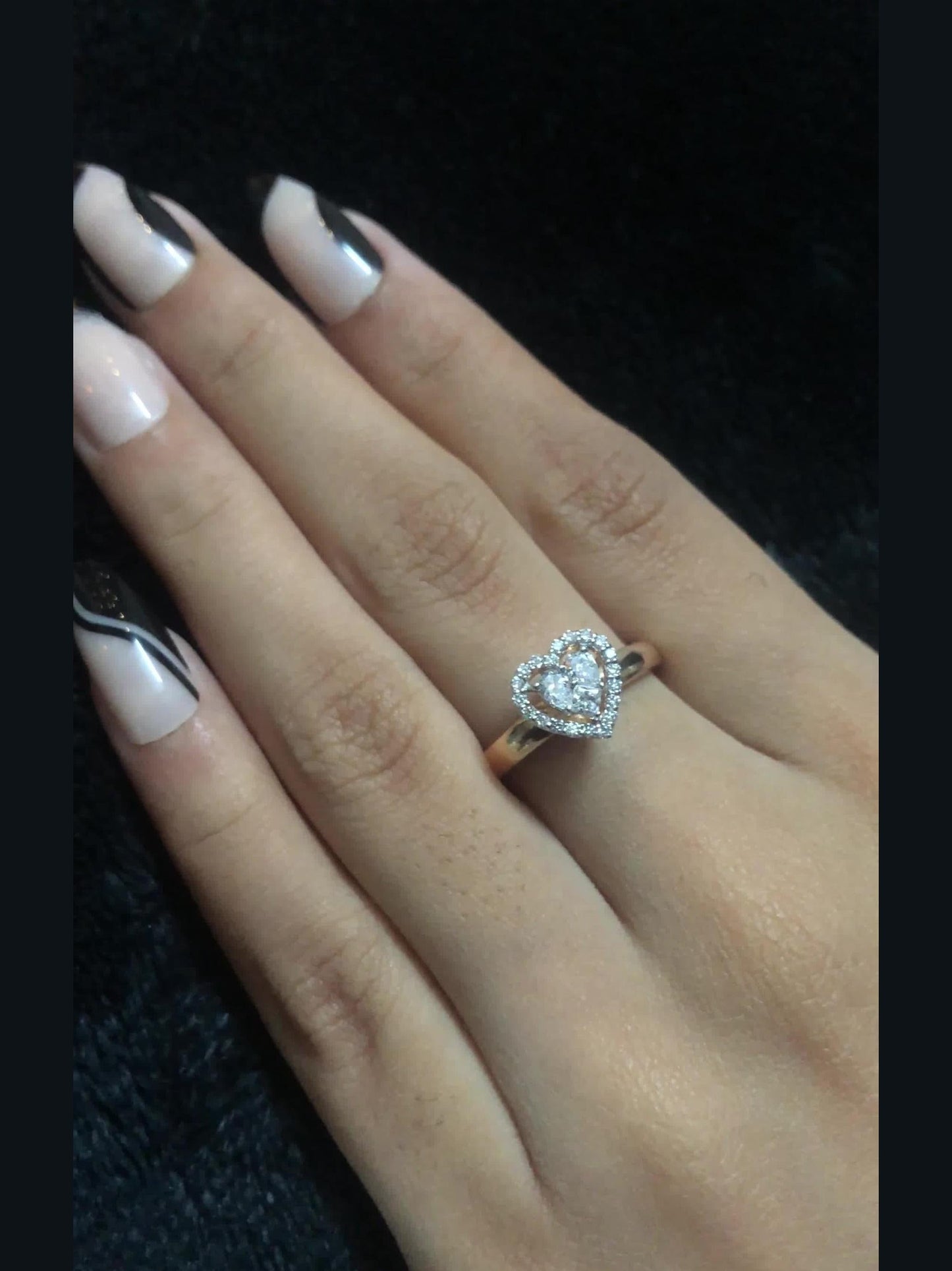 14K Solid Rose Gold Heart-Shaped Diamond Ring For Women – 0.45ct Lab-Grown Diamond ring – Engagement/Promise Gift