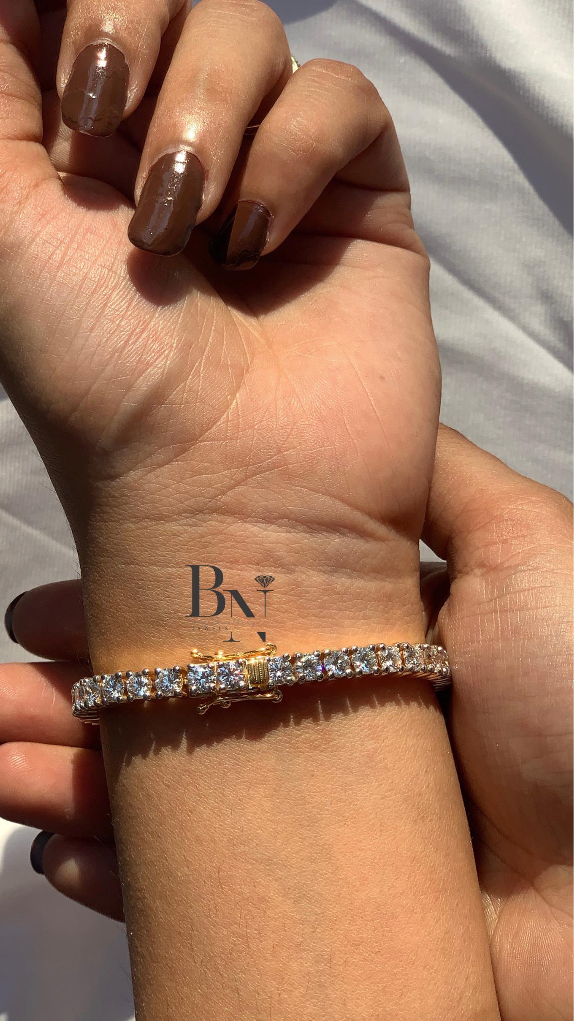 10 Carat Diamond Tennis Bracelet 14k Gold | IGI Certified Lab Diamond | Classic Bridal Wedding Bracelet | Anniversary Gift for Wife