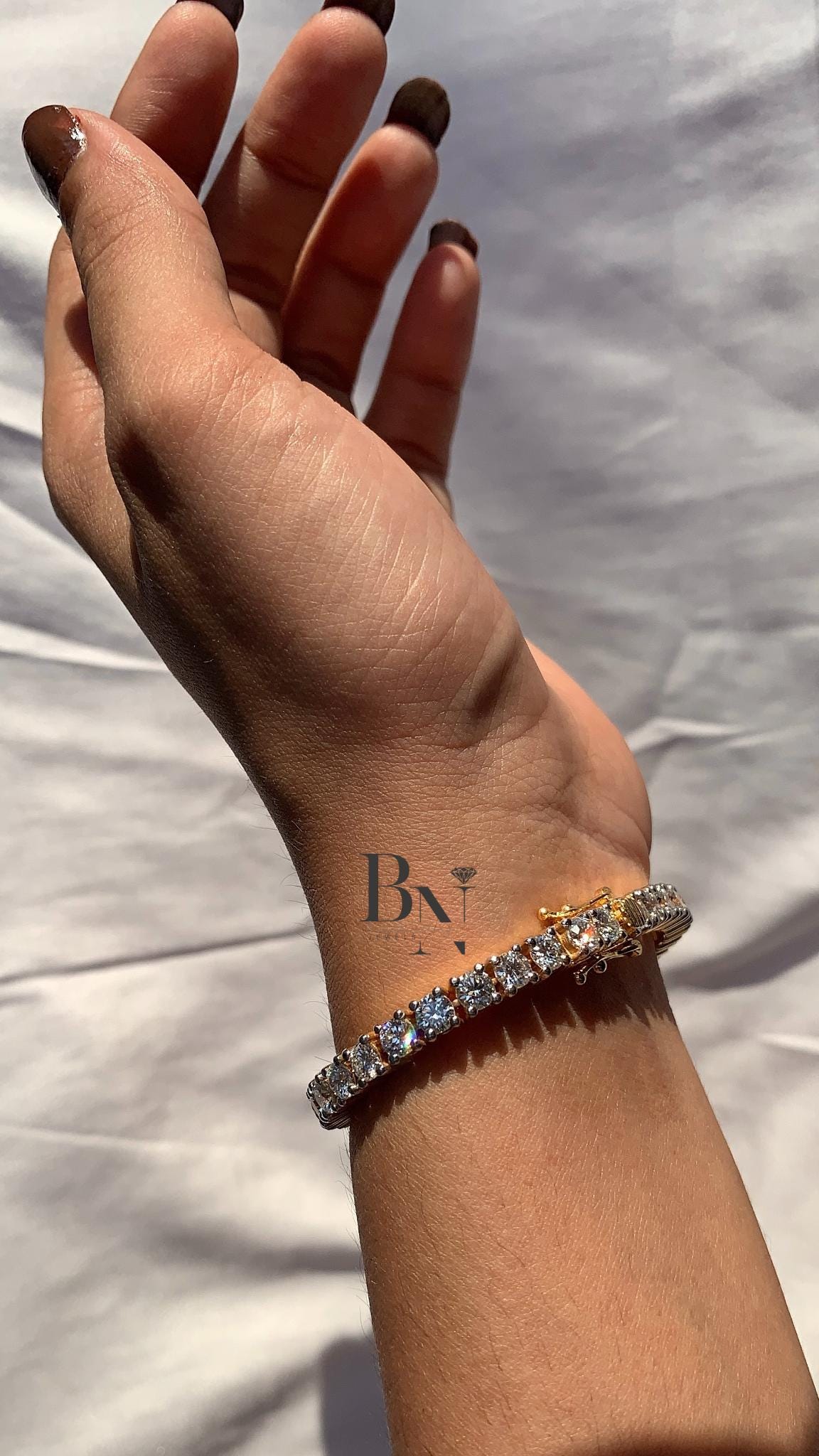 10 Carat Diamond Tennis Bracelet 14k Gold | IGI Certified Lab Diamond | Classic Bridal Wedding Bracelet | Anniversary Gift for Wife