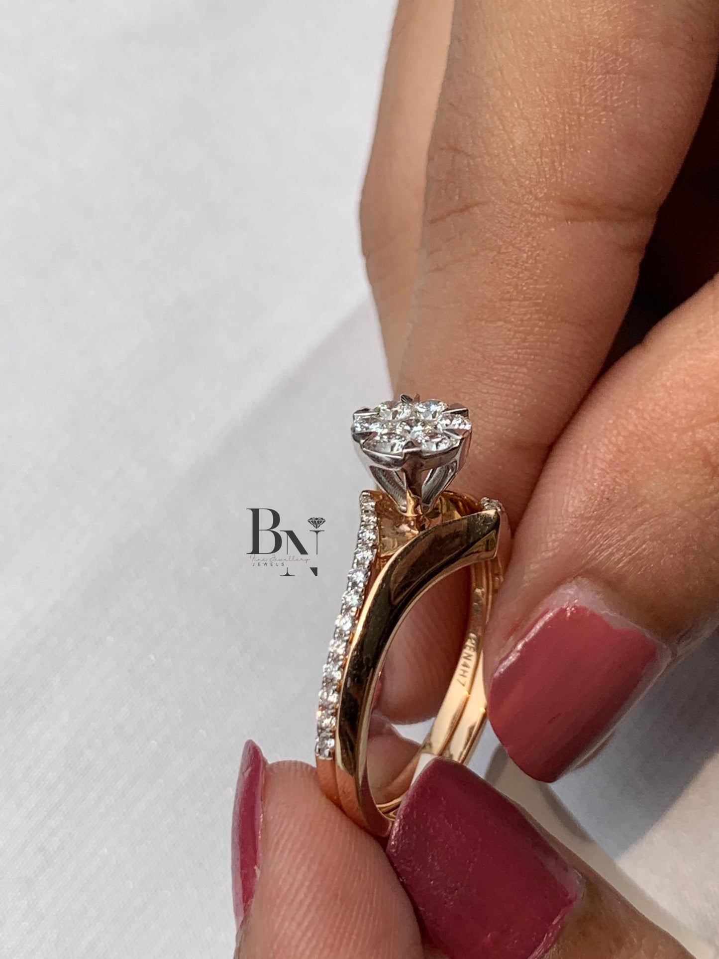 14K Solid Gold Lab-Grown Diamond Stackable Ring Combo – Engagement & Wedding Bands – Minimalist Bridal Stackable Jewelry – everyday stack