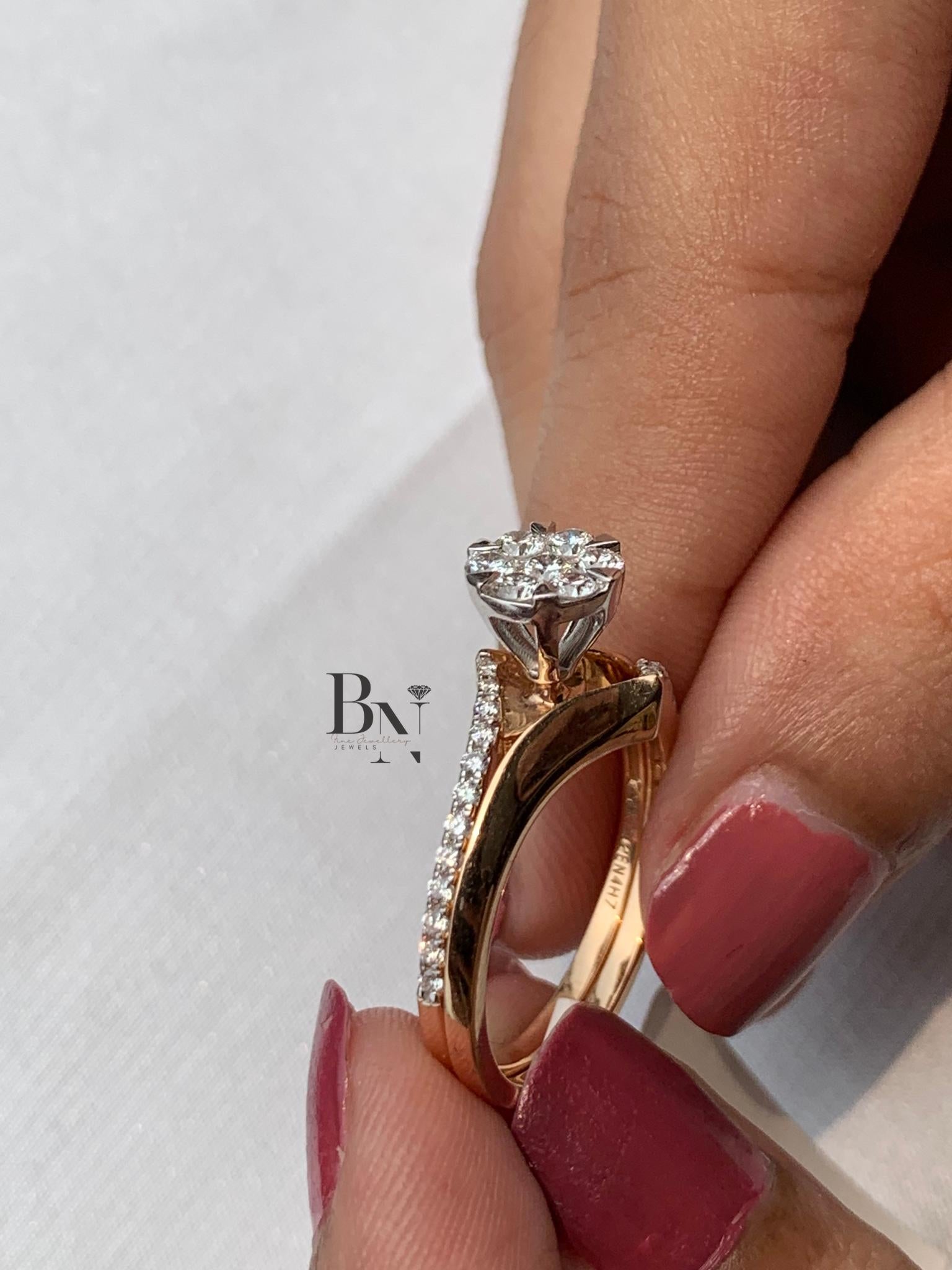 14K Solid Gold Lab-Grown Diamond Stackable Ring Combo – Engagement & Wedding Bands – Minimalist Bridal Stackable Jewelry – everyday stack