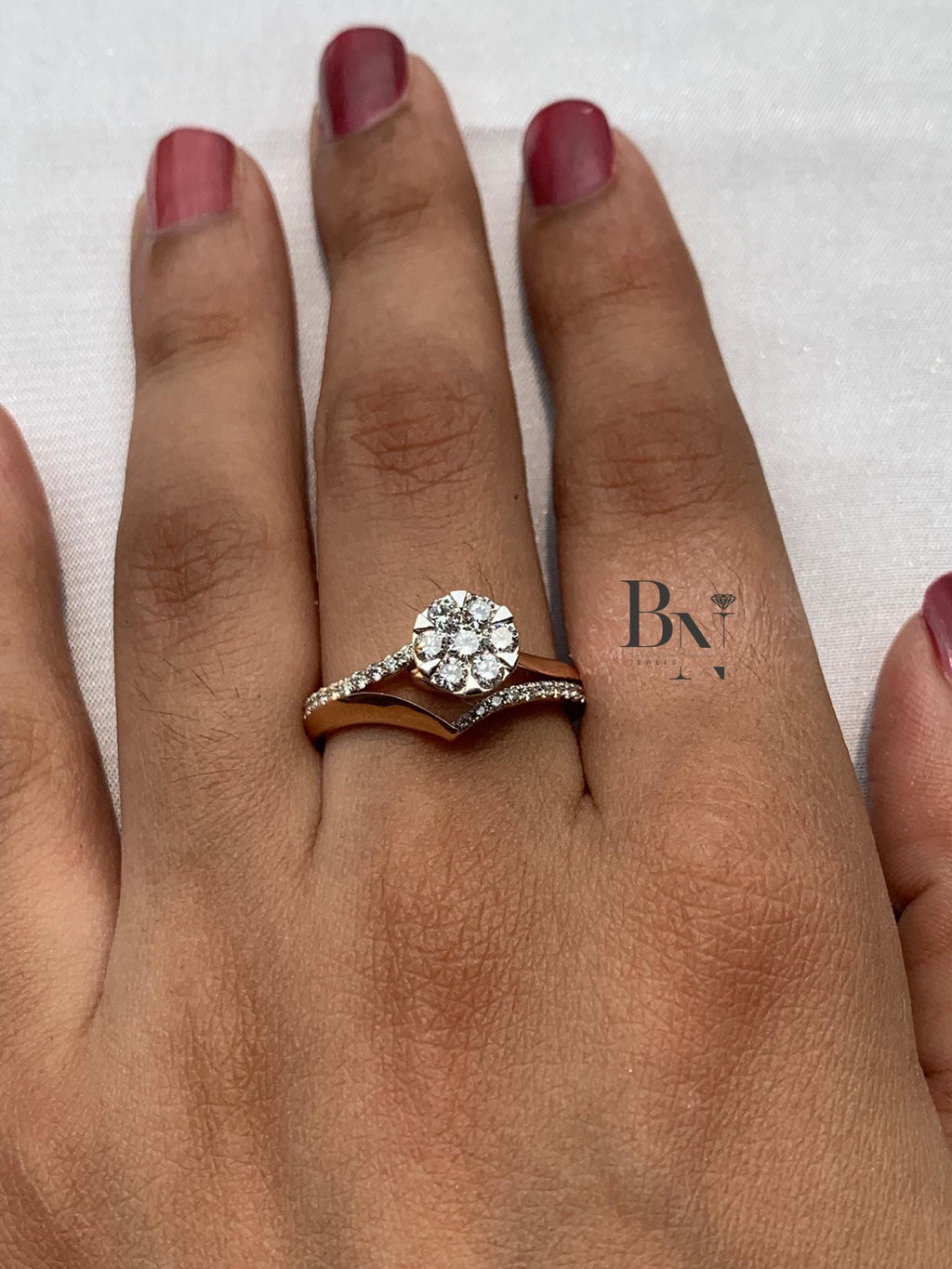14K Solid Gold Lab-Grown Diamond Stackable Ring Combo – Engagement & Wedding Bands – Minimalist Bridal Stackable Jewelry – everyday stack