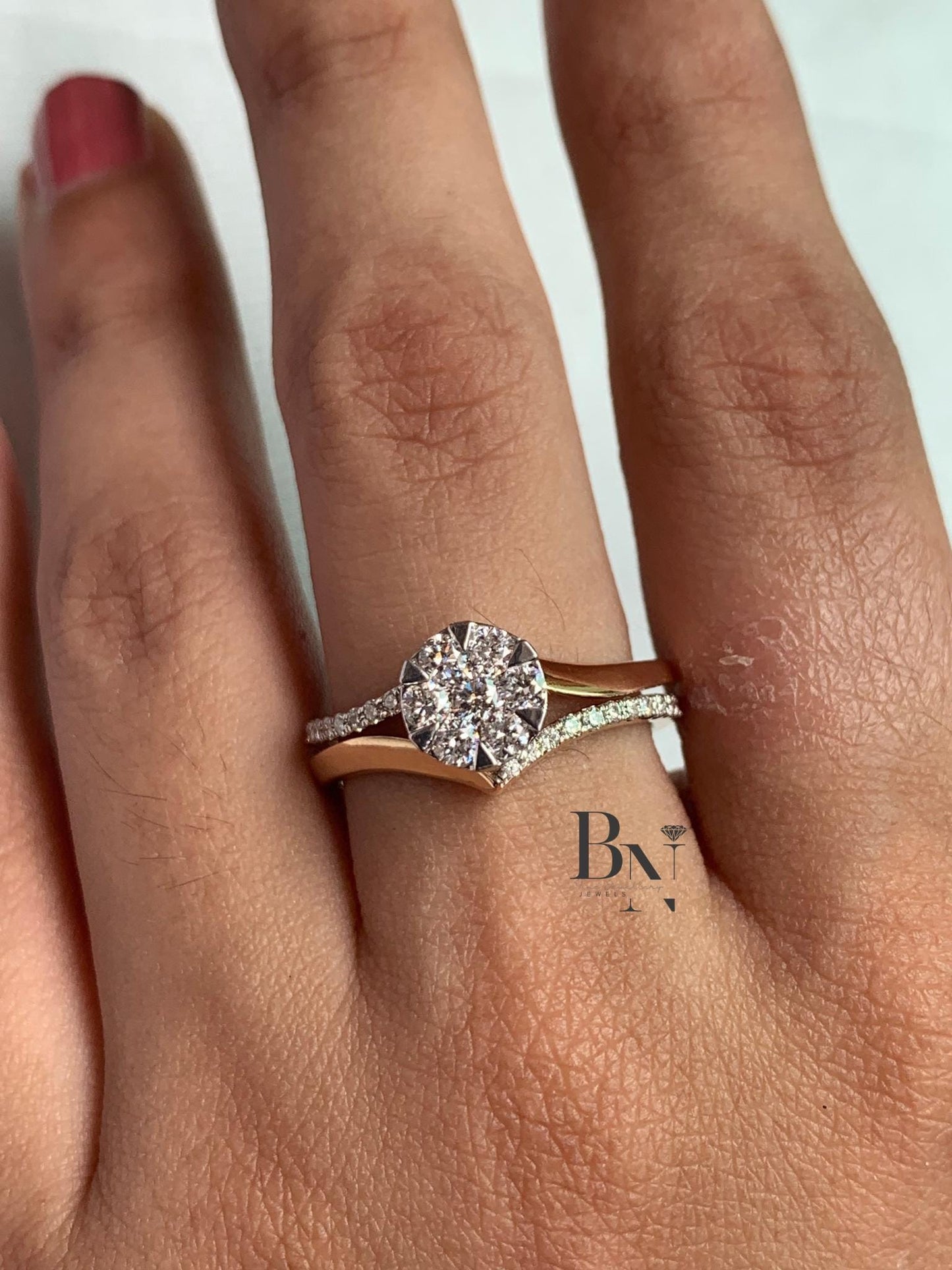 14K Solid Gold Lab-Grown Diamond Stackable Ring Combo – Engagement & Wedding Bands – Minimalist Bridal Stackable Jewelry – everyday stack