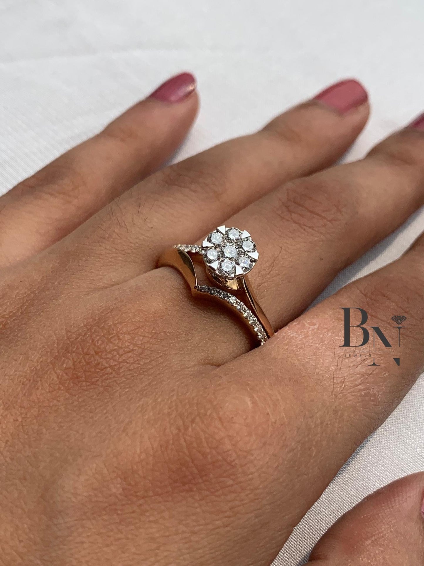 14K Solid Gold Lab-Grown Diamond Stackable Ring Combo – Engagement & Wedding Bands – Minimalist Bridal Stackable Jewelry – everyday stack