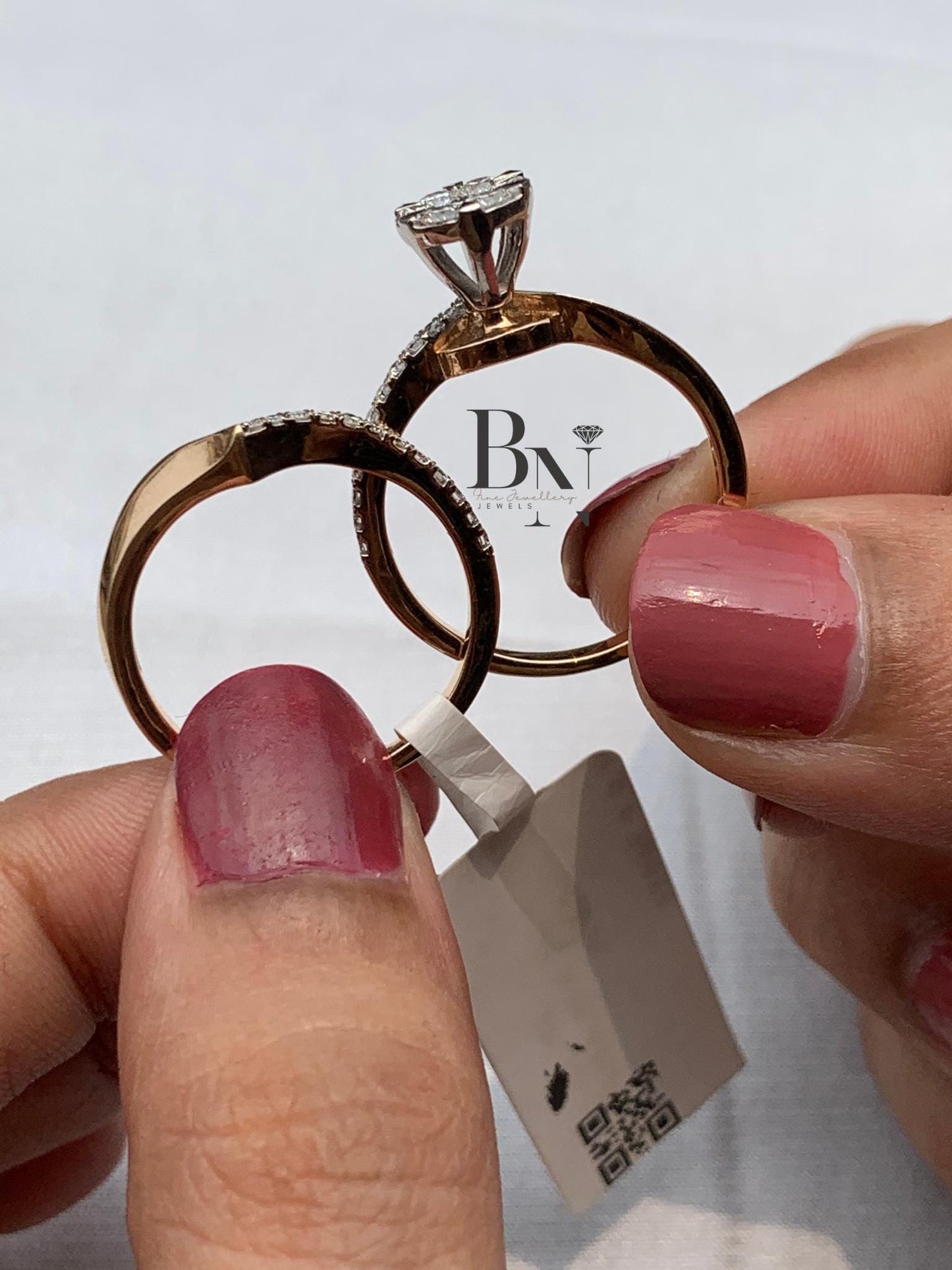 14K Solid Gold Lab-Grown Diamond Stackable Ring Combo – Engagement & Wedding Bands – Minimalist Bridal Stackable Jewelry – everyday stack