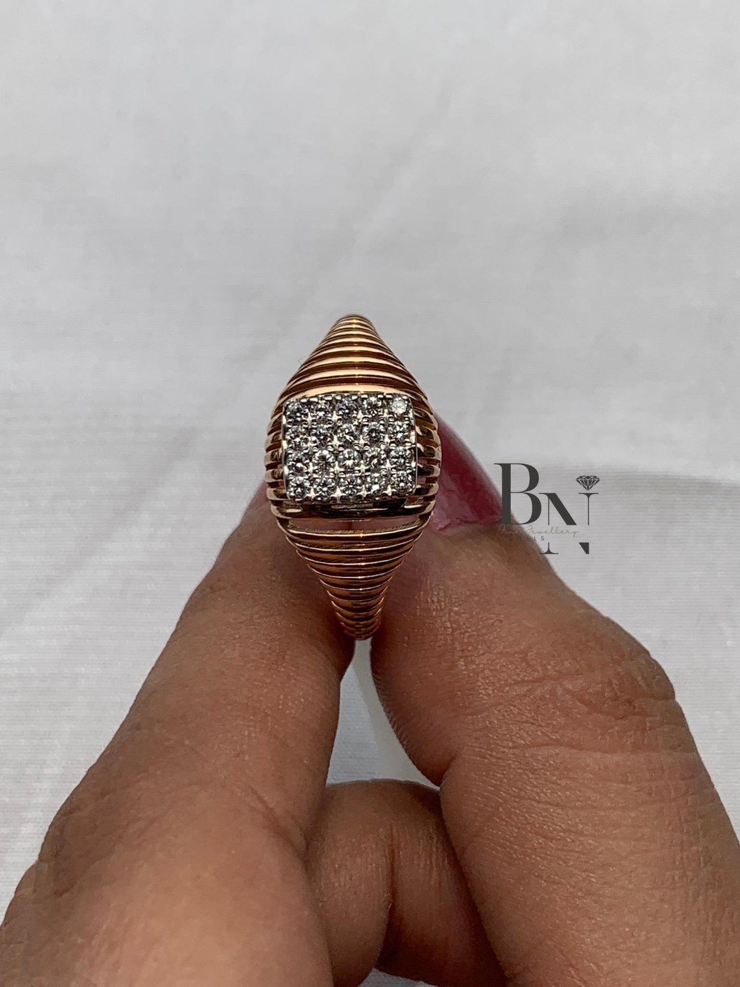 14K Solid Gold Lab-Grown Diamond Signet Ring – Women's Engagement & Anniversary Gift – Minimalist Bridal Statement