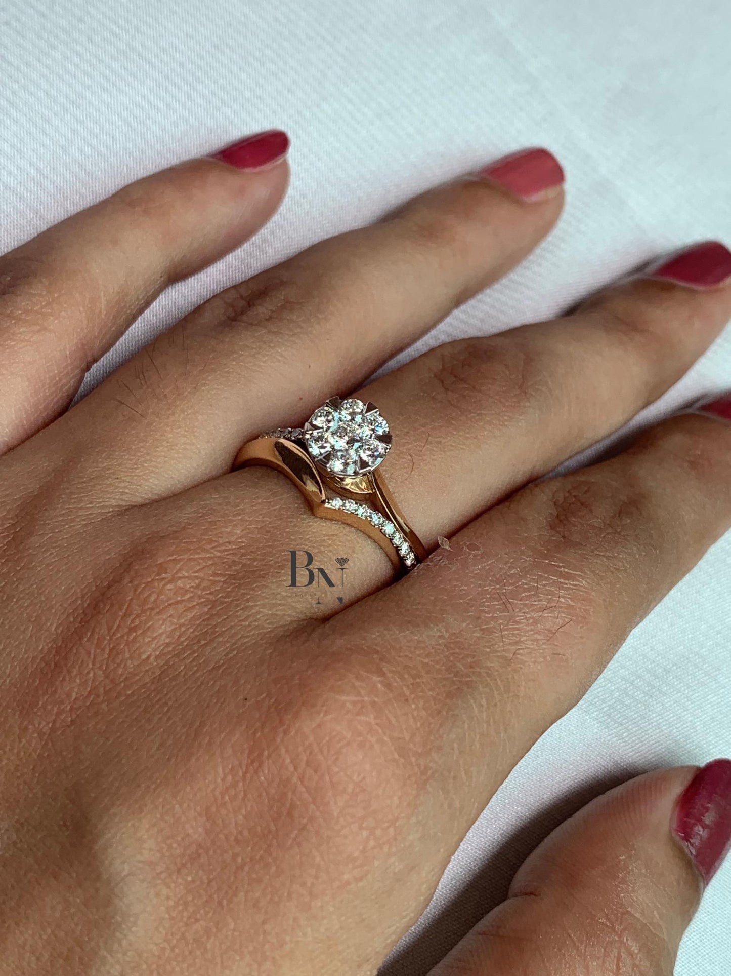 14K Solid Gold Lab-Grown Diamond Stackable Ring Combo – Engagement & Wedding Bands – Minimalist Bridal Stackable Jewelry – everyday stack