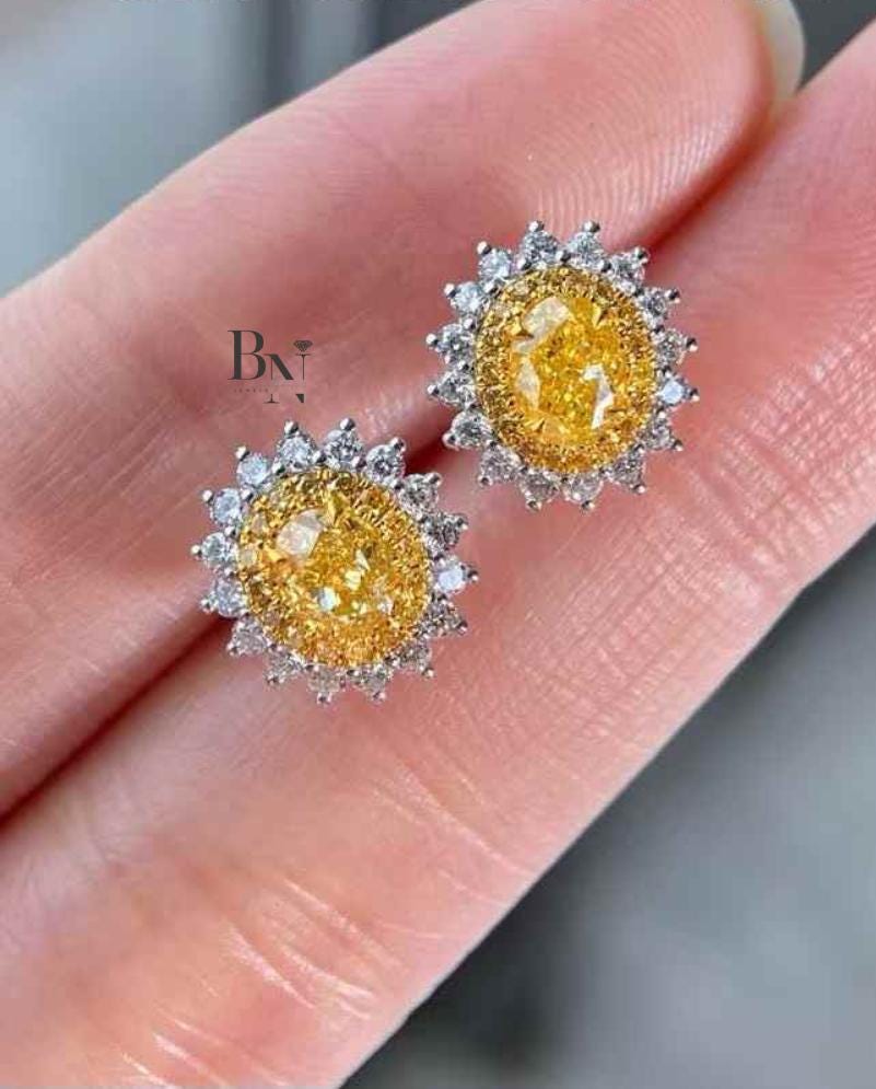 1.00 CT Diamond Stud Earrings 18K White Gold | Round Lab Grown Diamond Solitaire Studs | Classic Everyday Jewelry | Anniversary Gift for Her