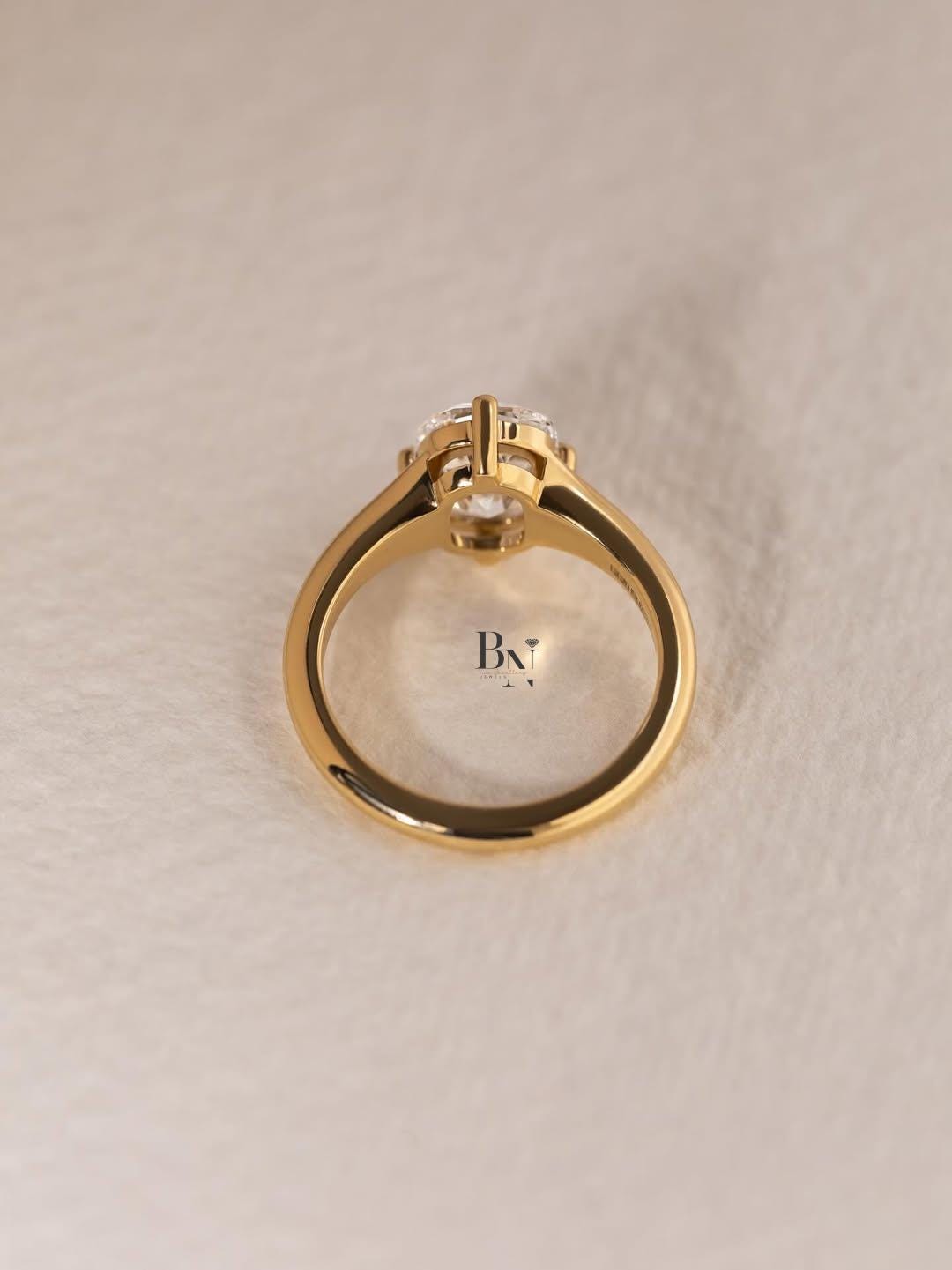 2 Carat Old Mine Cushion Lab Diamond Ring | Modern Solitaire Engagement Ring | Ethical Vintage Cut Ring | Conflict-Free Gift