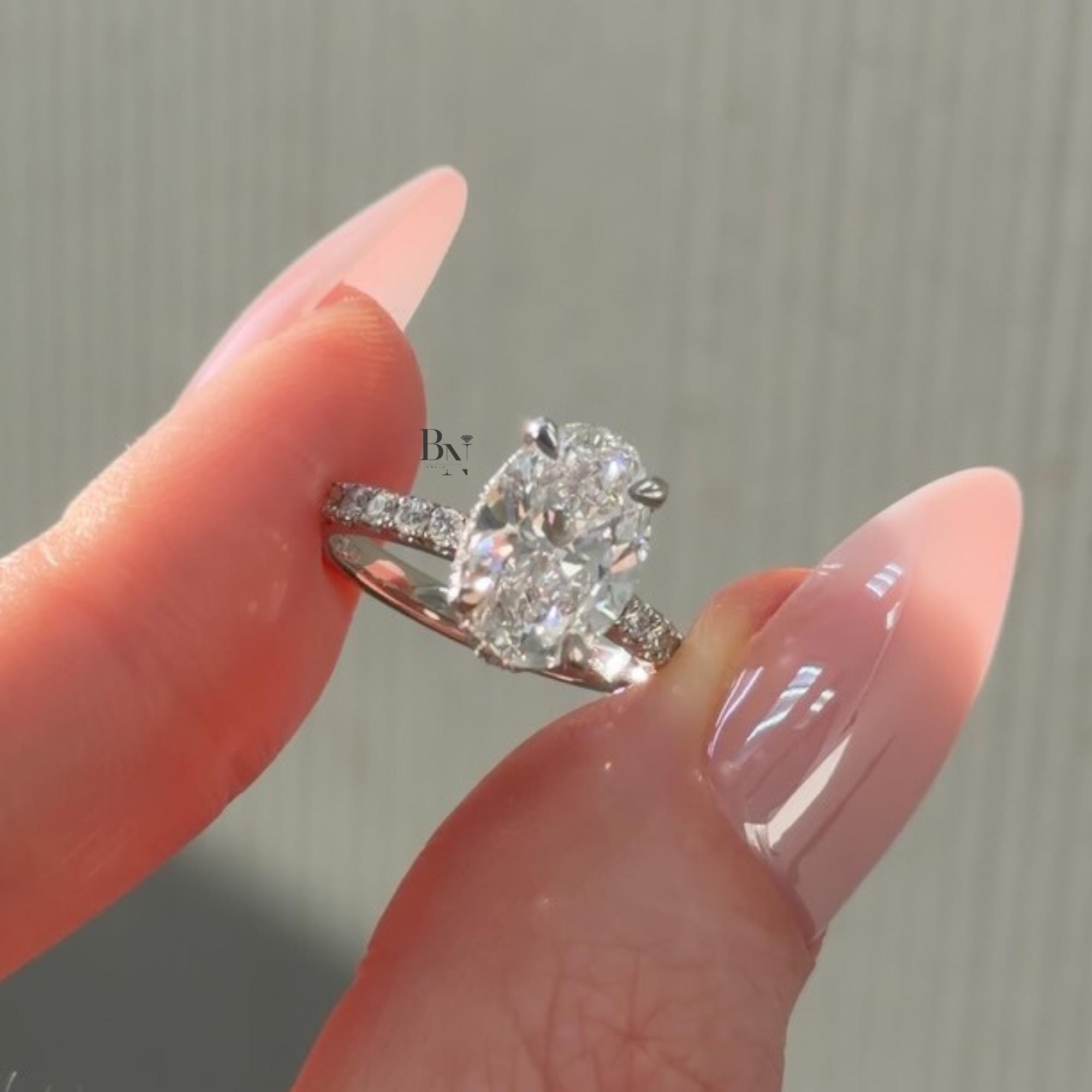 1.00ct Oval Lab Diamond Engagement Ring | Yellow Gold Bypass Solitaire | Semi Bezel Unique Modern Bridal Ring | Sculptural