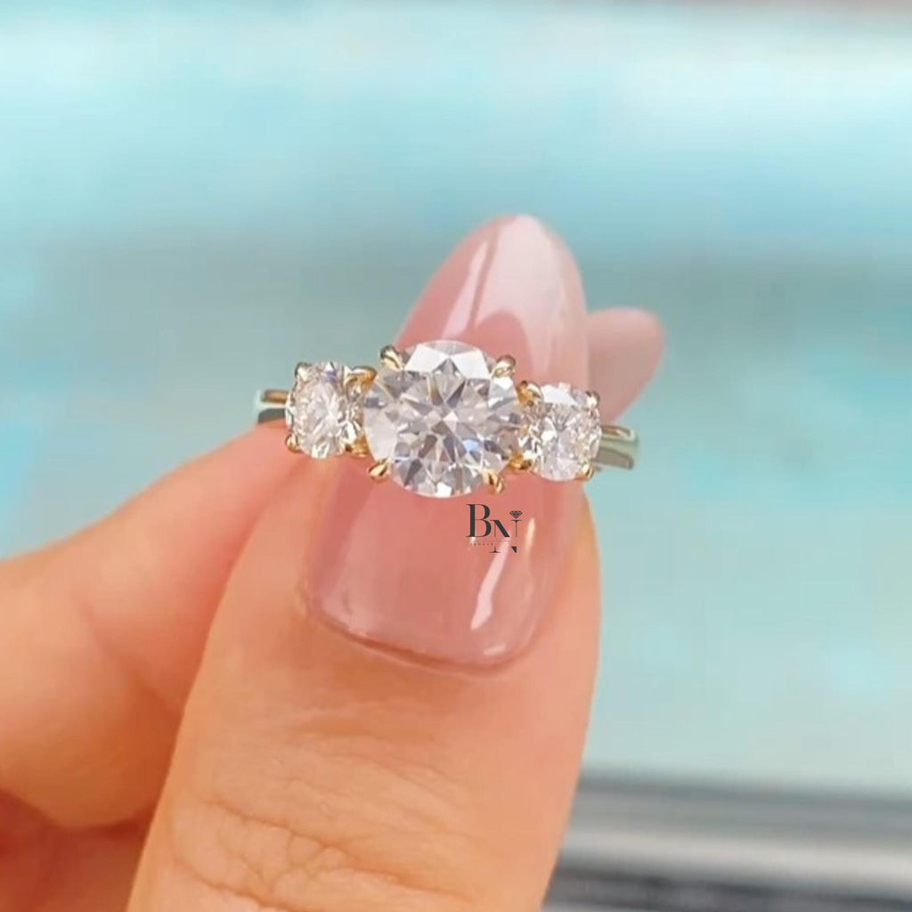 1.60 CTW Round Lab Diamond Halo Ring | 14K White Gold Pave Band | IGI Certified | Round Brilliant Proposal Gift | Type IIa