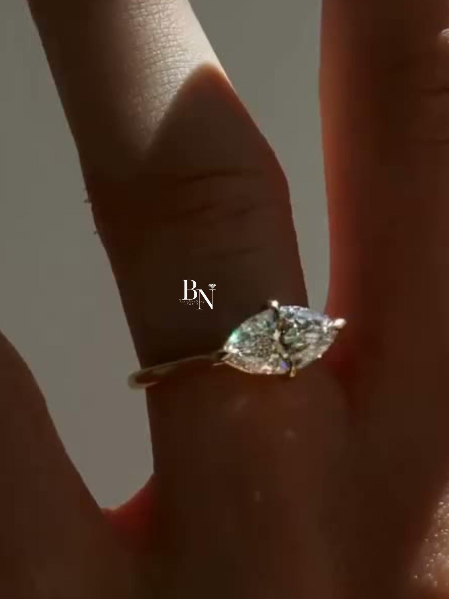 1.50ct Marquise Lab Diamond Solitaire Ring | Yellow Gold V-Prong Engagement | Elongated Bridal Ring | IGI Certified