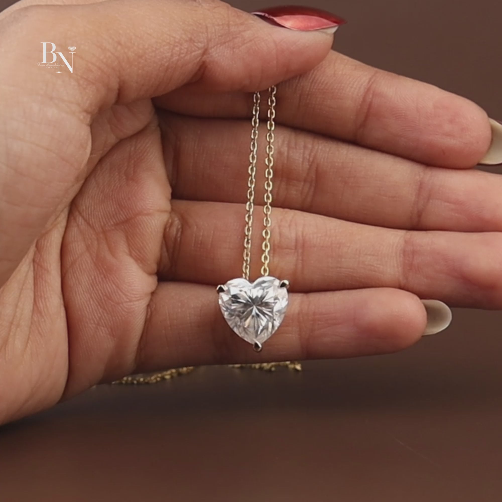 6ct Heart Cut Moissanite Pendant | 14K Yellow Gold Solitaire Necklace | Brilliant Fire Sparkle | Handmade Fine Jewelry |(ONLY PENDANT)
